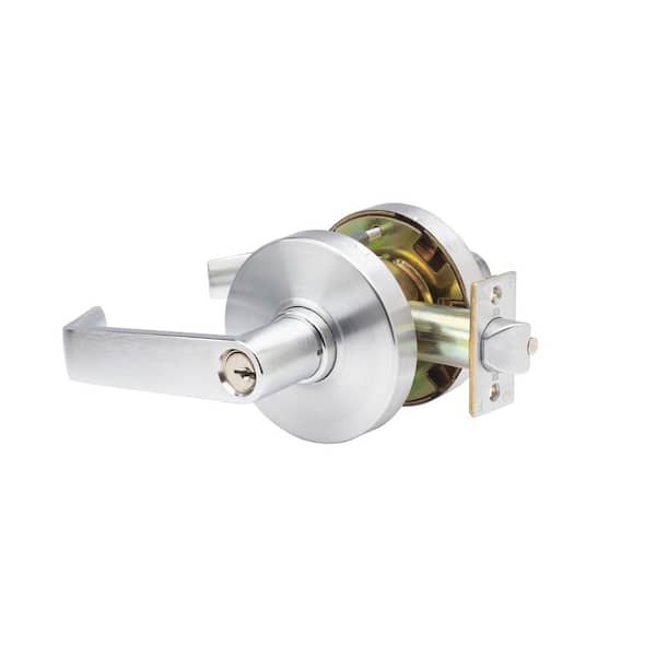 LHV Series Heavy Duty Brushed Chrome Grade 1 Commercial Cylindrical Entry Door Lever/Handle with Lock