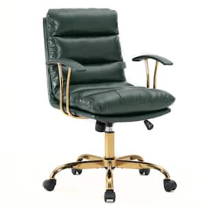 Regina Modern Adjustable Height Executive Pine Green Leather Office Chair with Armrests, Tilt and 360° Swivel