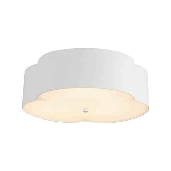 Adella 14 in. 3-Light 60-Watt Antique White Flush Mount