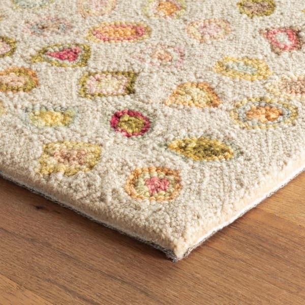 Cat's Paw Hand Micro Hooked Wool Pastel 8 ft. x 10 ft. Indoor Area Rug