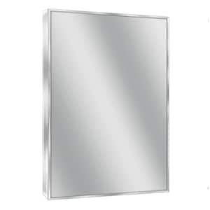 24 in. W x 30 in. H Framed Rectangular Bathroom Vanity Mirror in Bright chrome