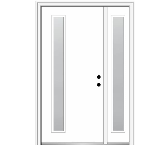 MMI DOOR Viola 48 in. x 80 in. Left-Hand Inswing 1-Lite Frosted Glass Primed Fiberglass Prehung Front Door on 4-9/16 in. Frame