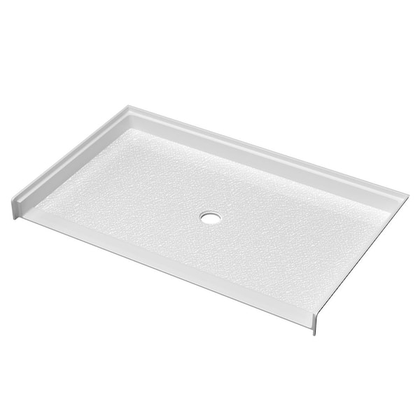 72 in. x 36 in. Acrylic Single Threshold Shower Pan Alcove Rectangular ADA Shower Pan Base with Center Drain in White