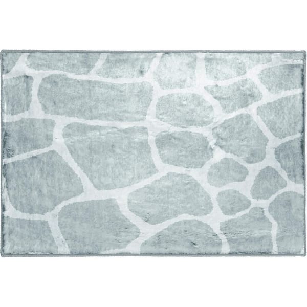 2 X 3 Gray, Ivory Animal Print Runner Rug