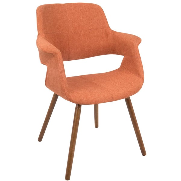 Lumisource Vintage Flair Walnut and Orange Accent Chair