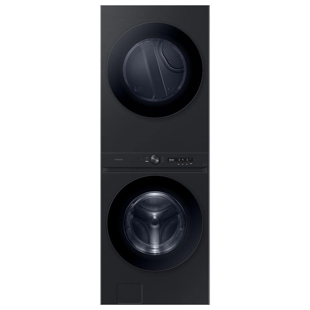 Bespoke 4.6 cu. ft. Large Capacity Single Unit AI Laundry Hub Washer with 7.6 cu. ft. Gas Dryer in Brushed Black