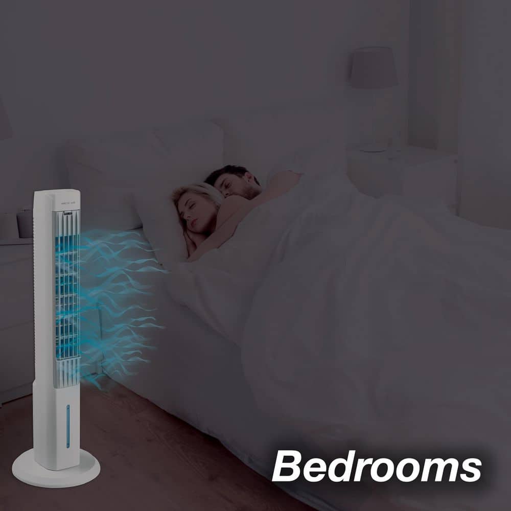 Arctic Air Tower Plus White Evaporative Cooler with LED Night Light
