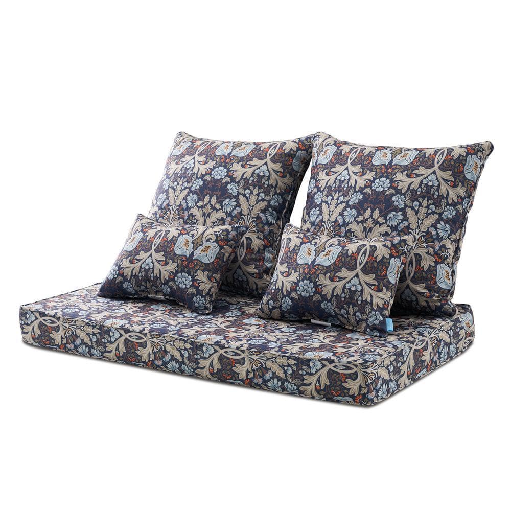 ARTPLAN Peacock Loveseat/Bench Outdoor Cushion (Set of 5) for
