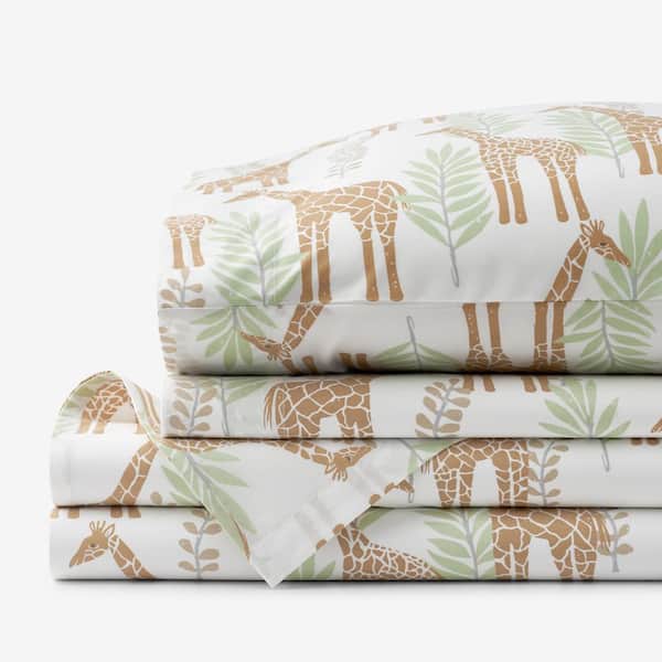 Company Kids by The Company Store Company Kids Giraffe Play Multi Organic Cotton Percale Full Sheet Set