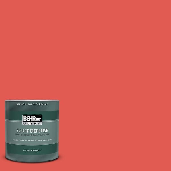 BEHR ULTRA 1 qt. #170B-5 Youthful Coral Extra Durable Semi-Gloss Enamel Interior Paint & Primer