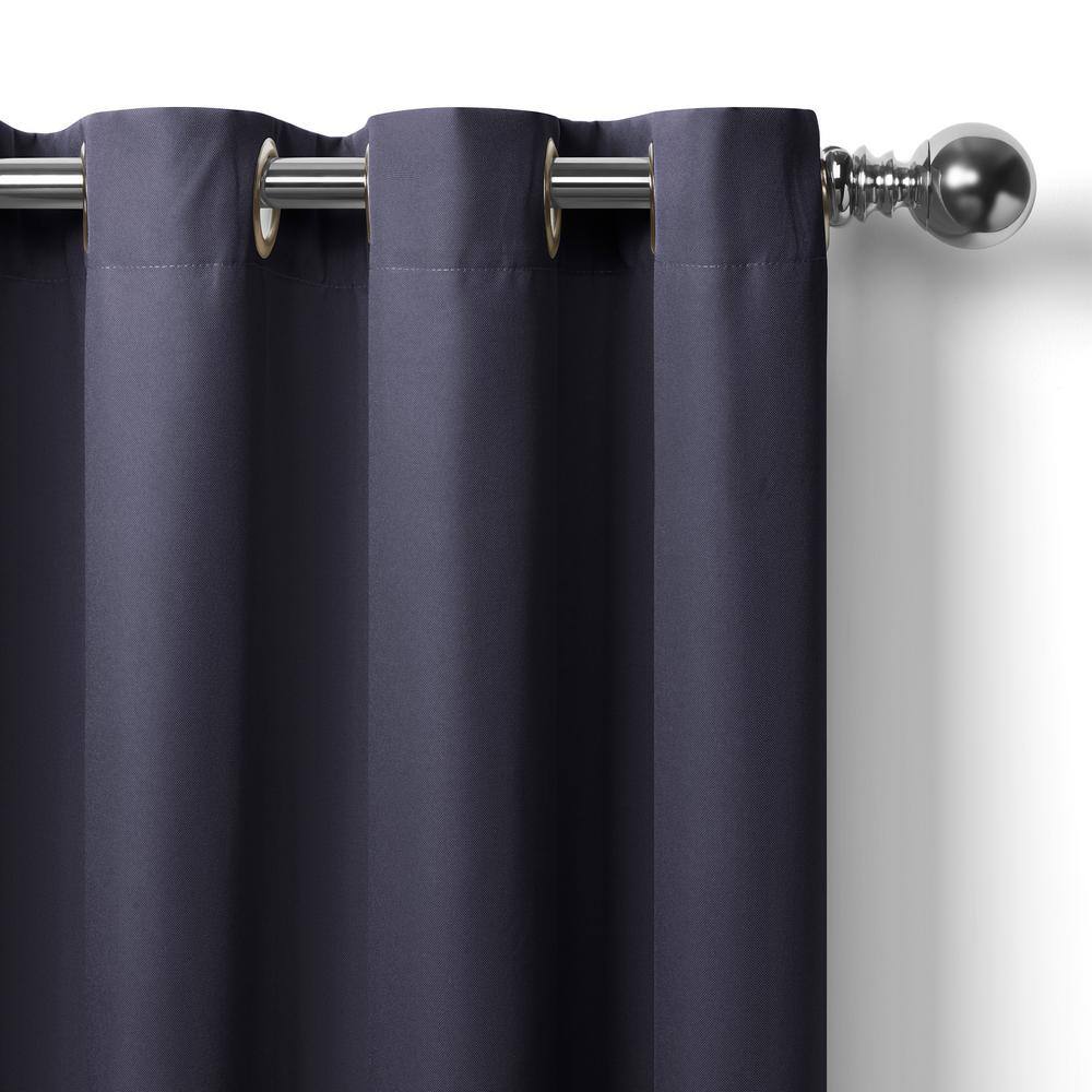 Blue Solid Grommet Room Darkening Curtain - 52 in. W x 84 in. L
