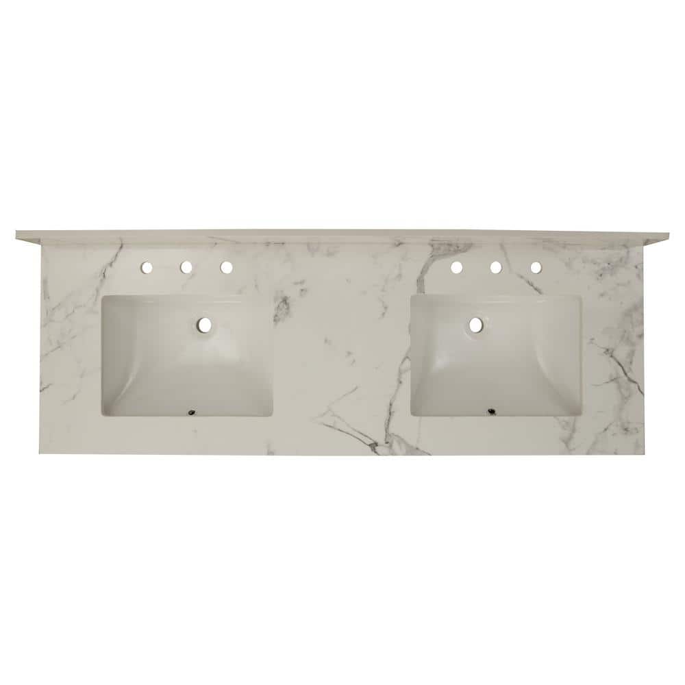 Calacatta Nowy Marble Bathroom Vanity Top with White Undermount Sink