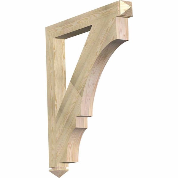 Ekena Millwork 4 in. x 44 in. x 38 in. Douglas Fir Balboa Arts and Crafts Rough Sawn Bracket