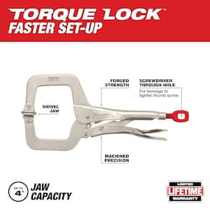 11 in. Torque Lock Locking C-Clamp with Swivel Jaws