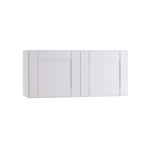 Arlington Vesper White Plywood Shaker Stock Assembled Wall Bridge Kitchen Cabinet Soft Close 24 in W x 12 in D x 12 in H