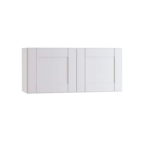 Arlington Vesper White Plywood Shaker Stock Assembled Wall Bridge Kitchen Cabinet Soft Close 30 in W x 12 in D x 18 in H