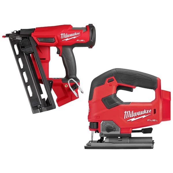 M18 FUEL 18-Volt Lithium-Ion Brushless Cordless Gen II 16-Gauge Angled Finish Nailer with Jig Saw