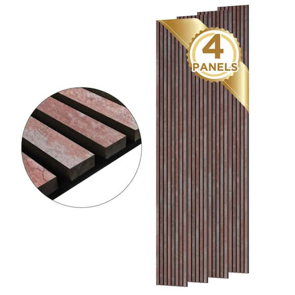 0.87 in. x 1.05 ft. x 8.83 ft. Red Finished Solid MDF Core Acoustic Panels Decorative Wall Paneling (4-Pack)