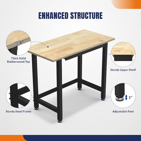 4Dock 48 in. W x 24 in. D 1-Drawer Workbench Table with Rubber