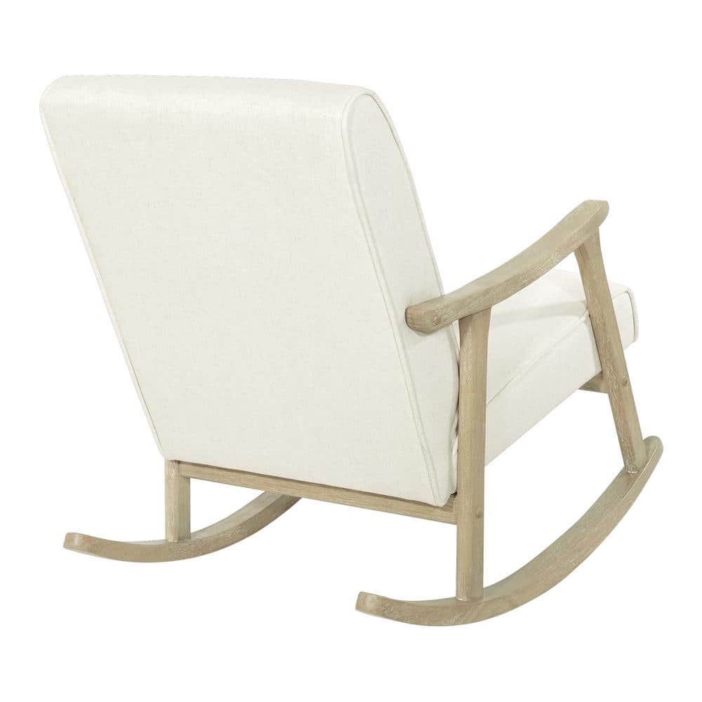 Mid-Century Modern Gainsborough Rocker in Off-White Linen