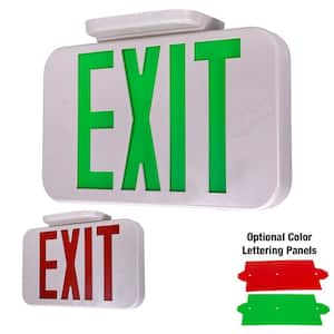 Red or Green Letters 60-Watt Equivalent White Integrated LED Exit Sign with 1.2V Battery Backup