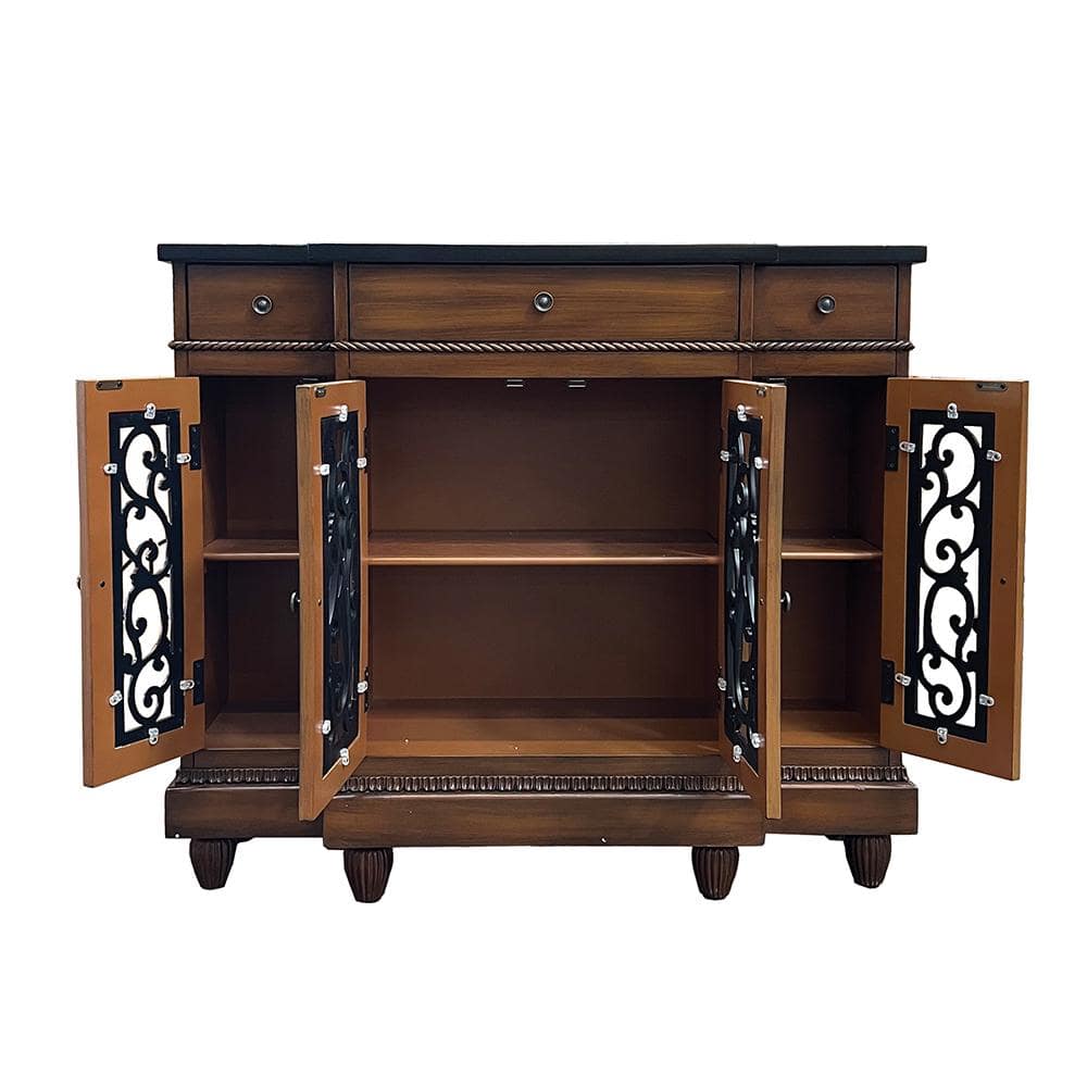 Vidi Oak and Antique Bronze 45'' Console Table with Storage