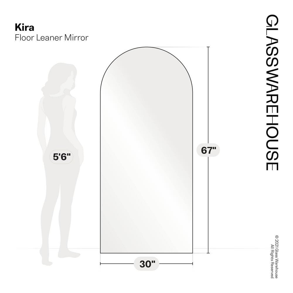 Elegant Kira 67"x30" Full-Length Bronze Wood Leaner Mirror