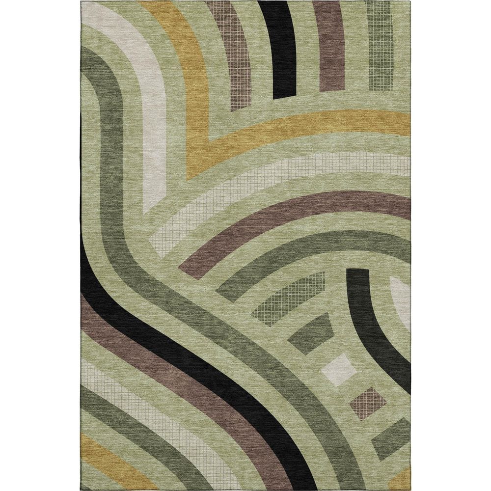 Mayfield Premium Machine Washable Abstract AMF2467 Celery 8 ft. x 10 ft. Area Rug price history on PriceWatchPro