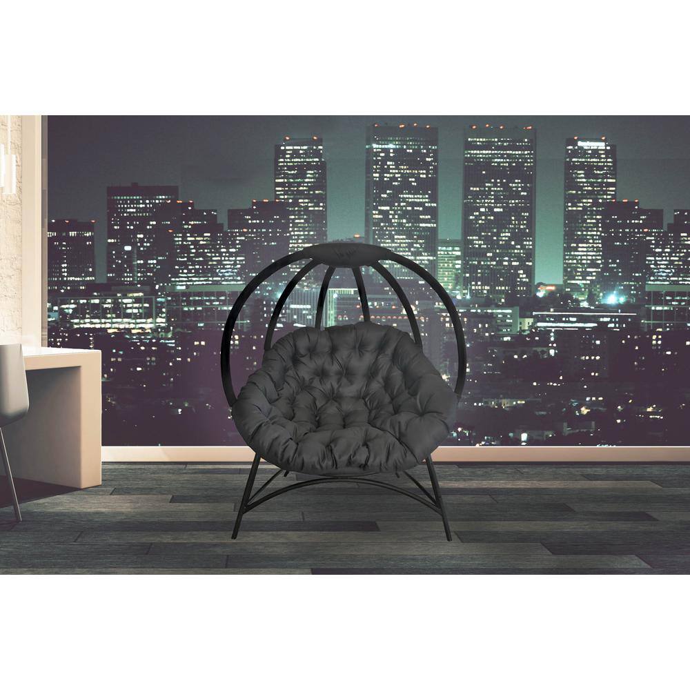 Overland Cozy Ball Hanging Chair with Plush Cushions - Black