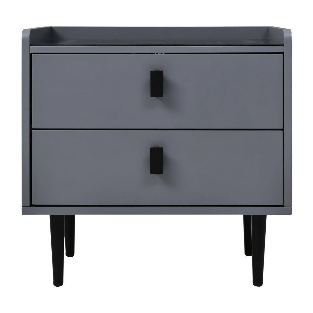 wetiny Gray 2Drawer Nightstand N733299743AAE The Home Depot