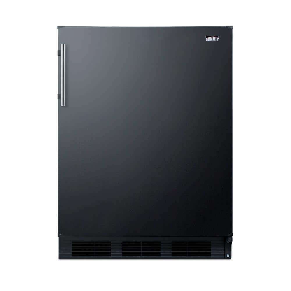 Summit Appliance 5.1 cu. ft. Mini Refrigerator with Freezer in Black, ADA Compliant, Black with stainless steel handle