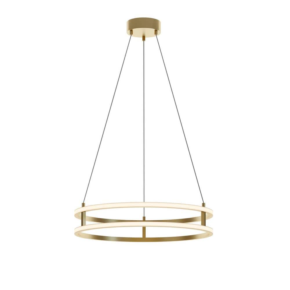 Gemini 24" Gold Aluminum LED Drum Pendant Light