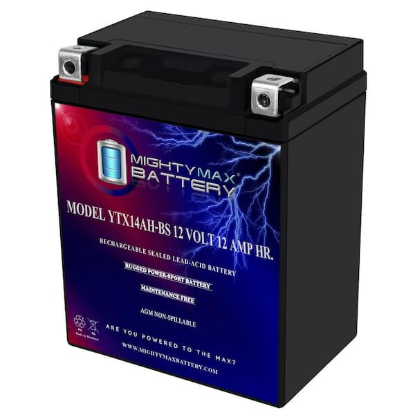 12-Volt 12 Ah 210 CCA High Performance Rechargeable Sealed Lead Acid (SLA) AGM Powersport Battery