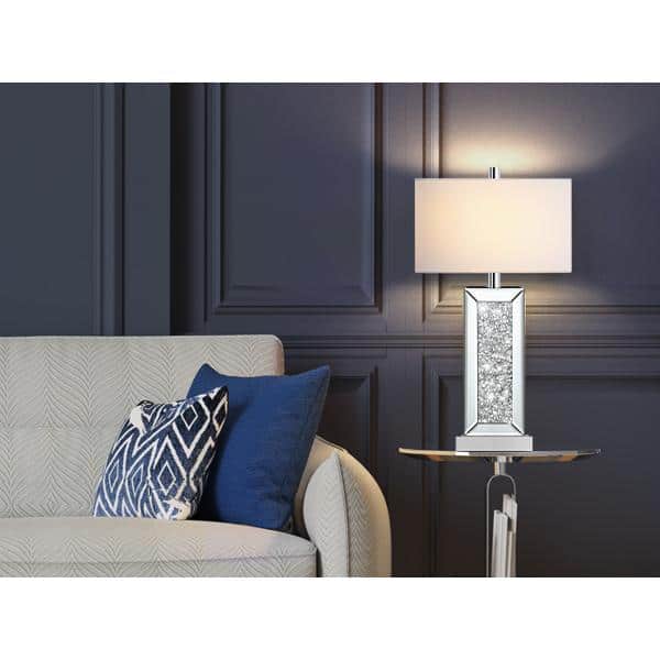 Rottogoon 25 in. Diamond Crystal Table Lamp w/ USB C+A Port, 3-Way