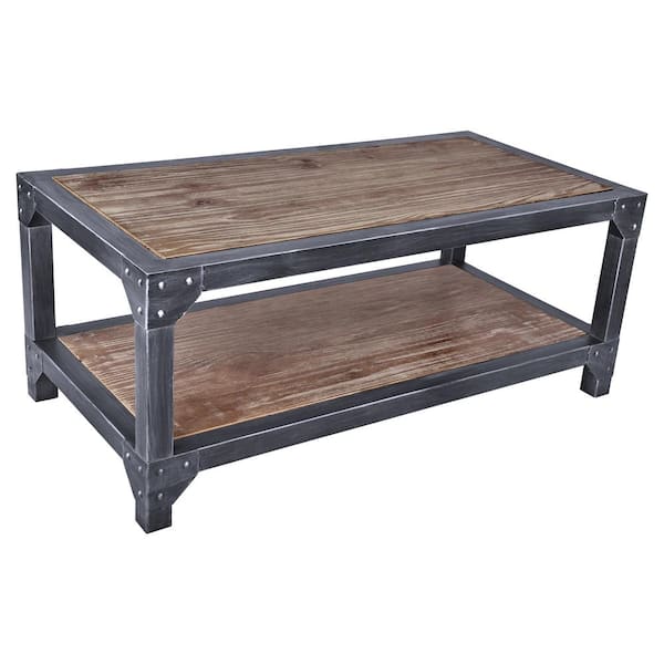 Armen Living Astrid Industrial Grey Coffee Table