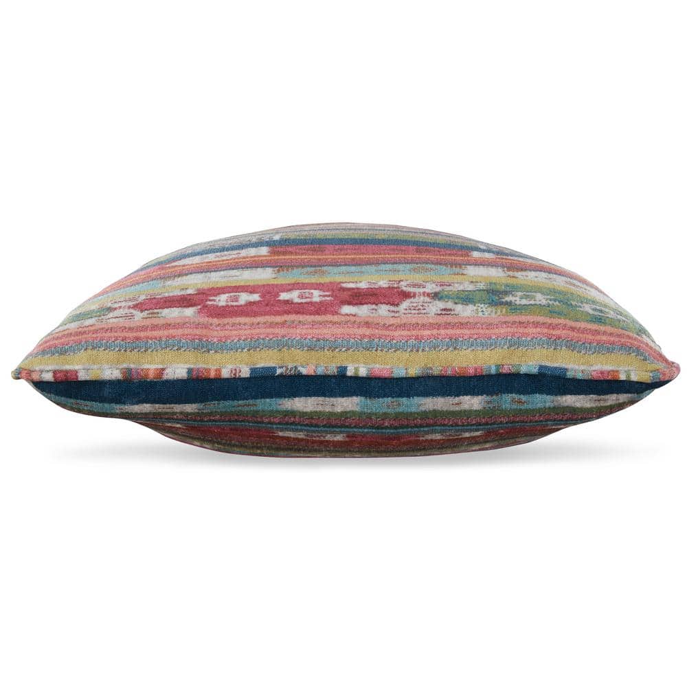 Bohemian Multicolor Striped Rectangular Polyester Pillow