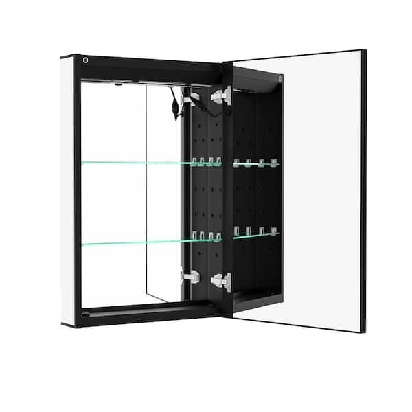Unbranded 20 in. W x 30 in. H Rectangular Aluminum Alloy Medicine Cabinet with Mirror