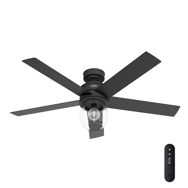 Hunter Xidane 52 in. Indoor Matte Black Standard Ceiling Fan with LED and Remote Included