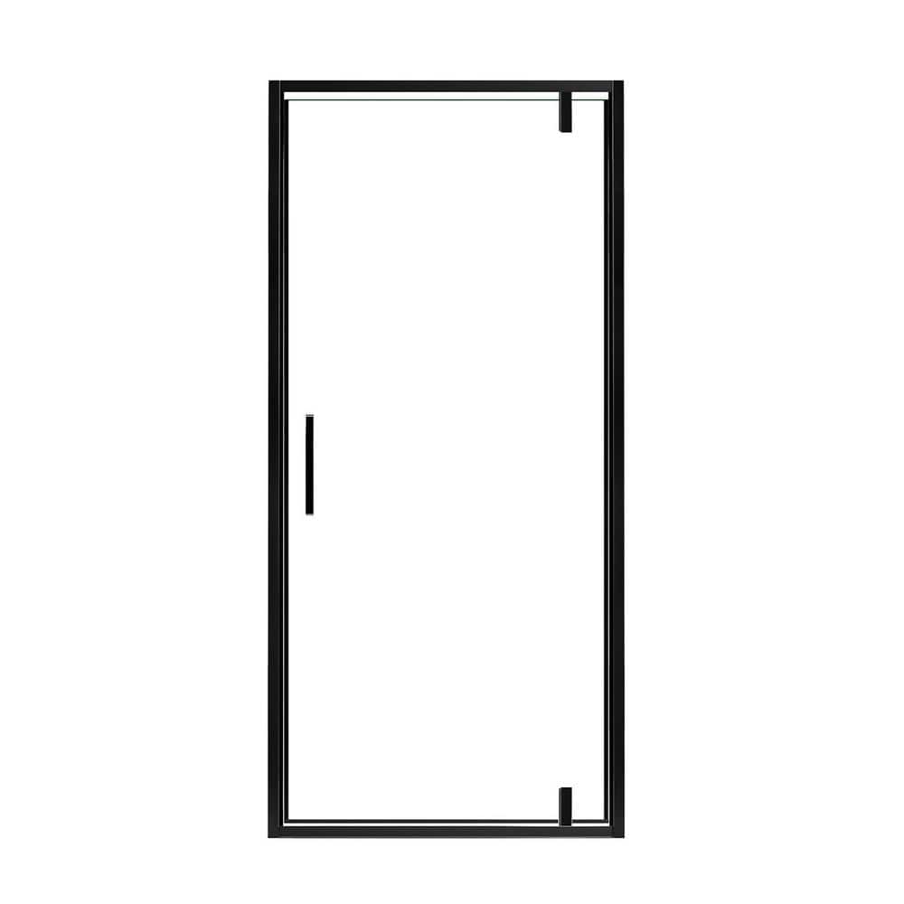 Black Framed 36'' x 77'' Tempered Glass Shower Door