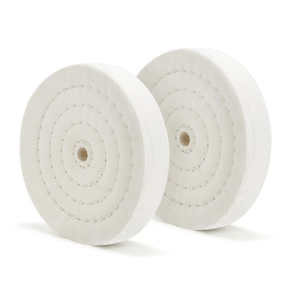 6 in. Cotton Buffing Wheel Extra Thick Polishing Wheel with 1/2 in. Arbor Hole for Bench Grinder 2 Pieces price history on PriceWatchPro