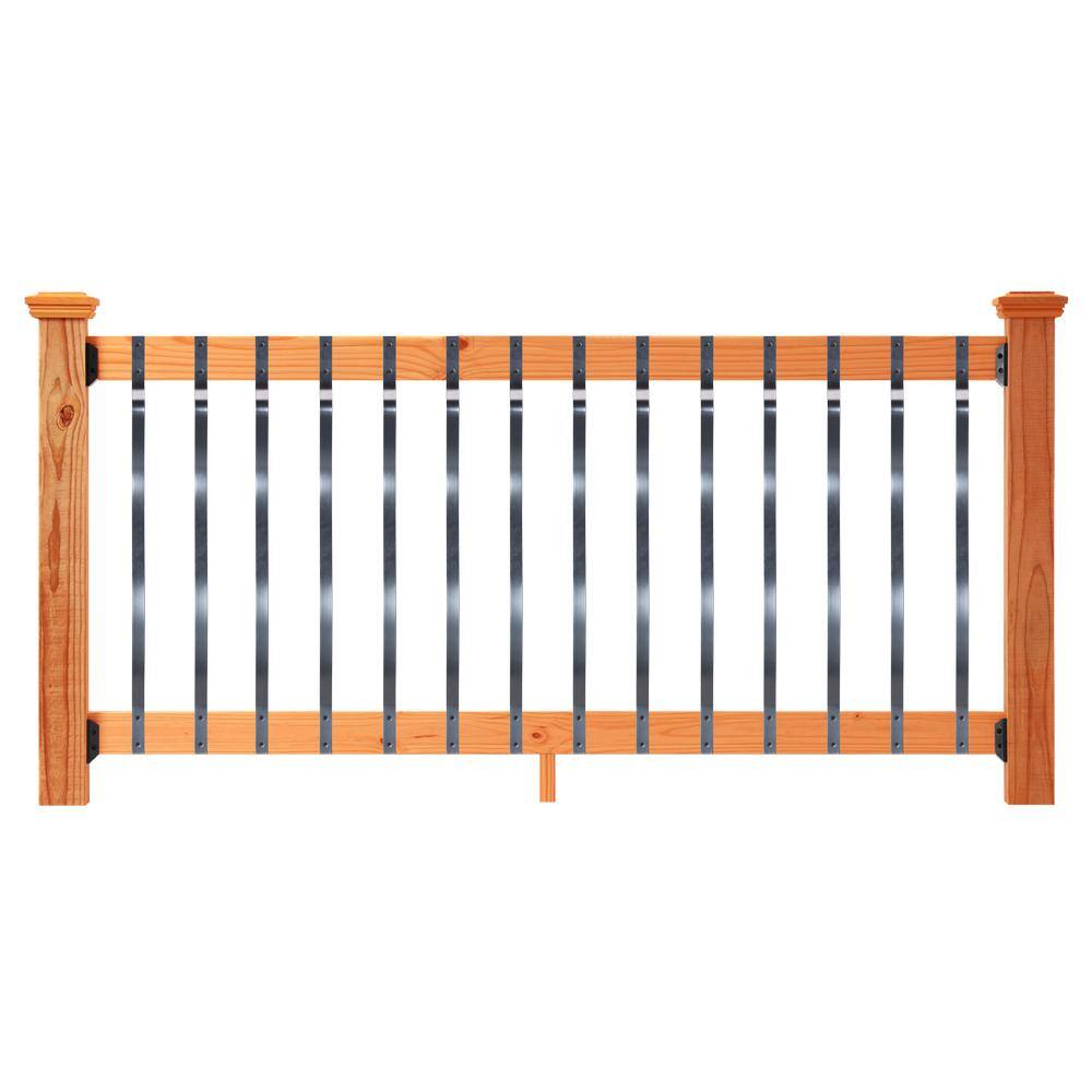 ProWood 6 ft. Redwood-Tone Southern Yellow Pine Rail Kit with Aluminum ...