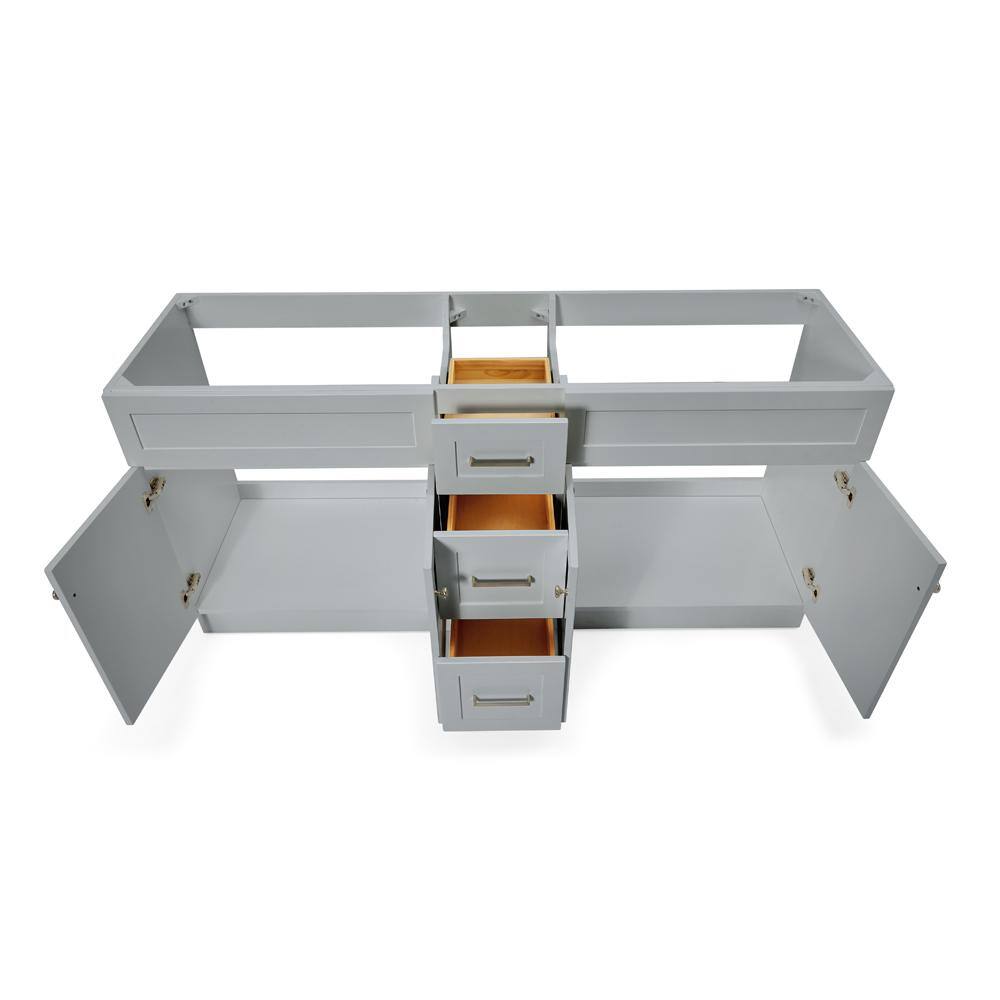 Hamlet 72" Gray Double Freestanding Vanity Cabinet