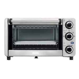 14.8 in. Width 0.4 cu. ft. Stainless Steel 4 Slice 1100-Watt Toaster Oven