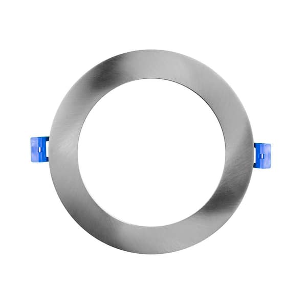 NICOR DLE Series 6 in. Round 2700K Nickel Integrated LED Recessed Canless Downlight with Trim