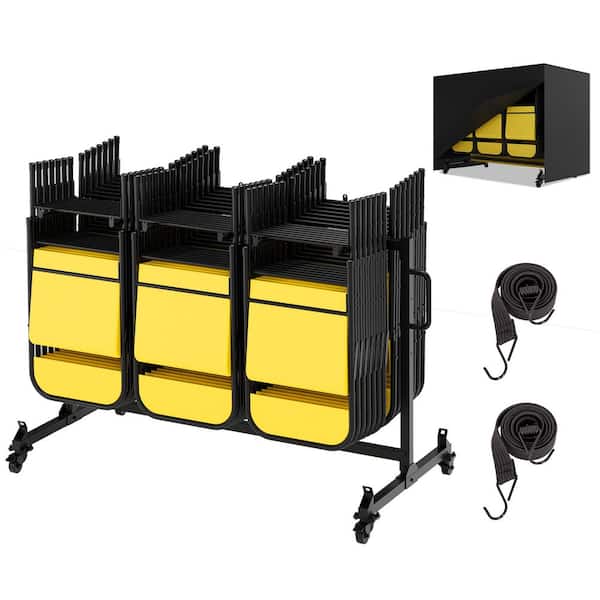 Single Tier Folding Chair Storage Rack for 42 Chairs or 12 Tables, 500 lbs. Capacity Heavy Metal Chair Holder Rack