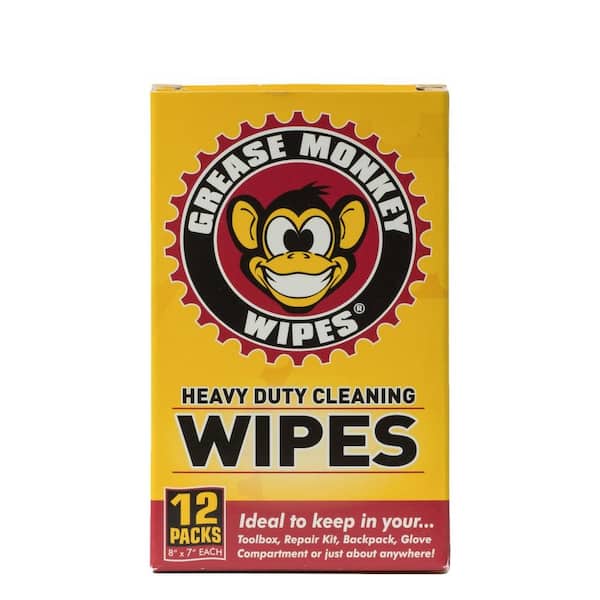 Grease Monkey Individual Heavy-Duty Multi-Purpose Cleaning Wipes (12-Pack)