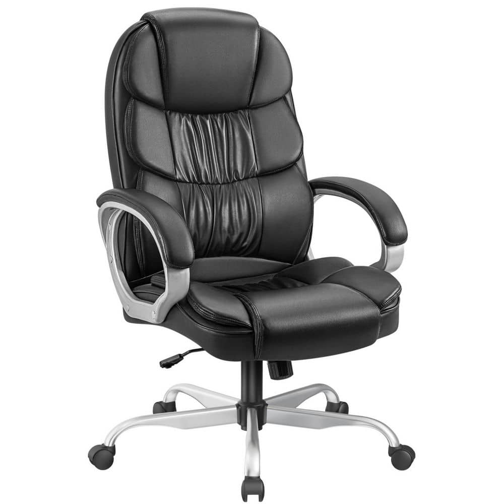 LACOO Black Big and High Back Office Chair, PU Leather