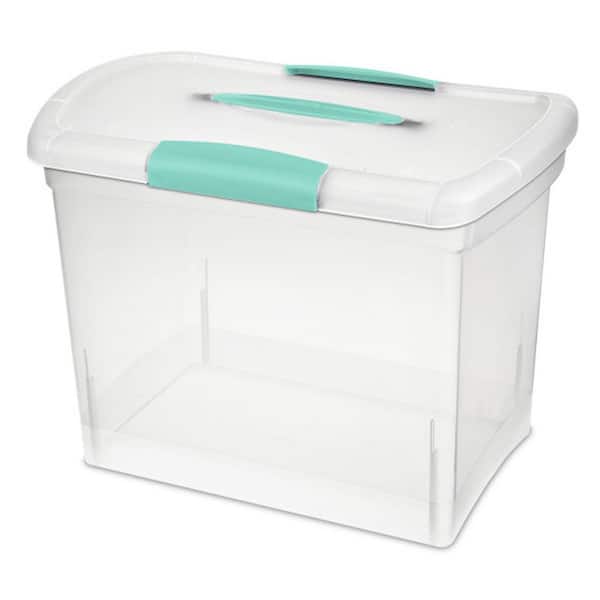 6.0 GA Large Nesting ShowOffs Portable Clear File Storage Box with Latches (18 Pack)