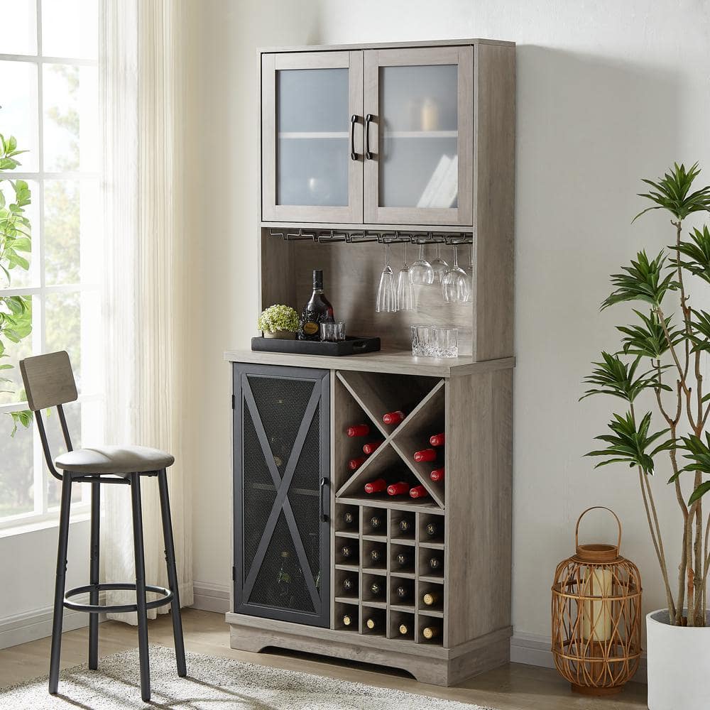 FUNKOL Large Capacity Kitchen Sideboard Storage Cabinet (wine