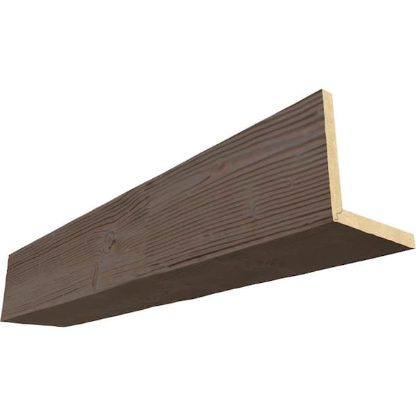 Ekena Millwork Endurathane 8 in. H x 12 in. W x 16 ft. L Sandblasted Cedar Bark Faux Wood Beam